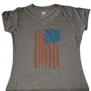 Womens V neck t-shirt with flag design